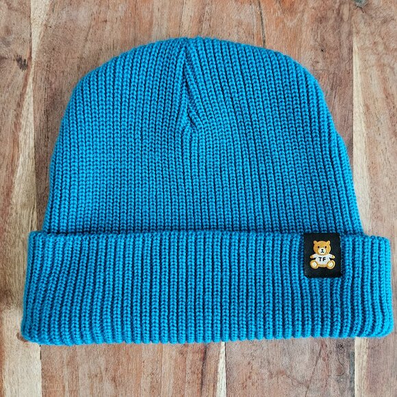 Teddy Fresh Heavy Gauge Beanie Blue With Teddy Bear Logo - Picture 1 of 5